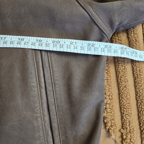 Leather Limited Vtg 90s Brown Flight Bomber Genuine Leather Thermal Lined Coat M - Picture 10 of 11